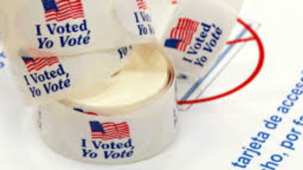 Stickers that say "I voted to vote"